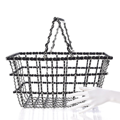 Chanel Brass Calfskin Grocery By Shopping Basket Silver 3 of 6