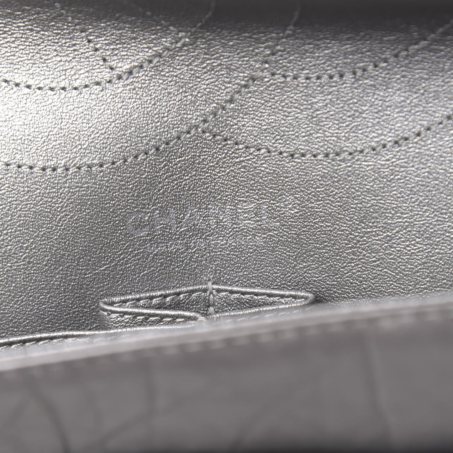 Metallic Aged Calfskin Quilted 2.55 Reissue 227 Flap Argent Fonce