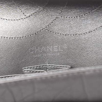 Chanel Metallic Aged Calfskin Quilted 2.55 Reissue 227 Flap Argent Fonce 6 of 11