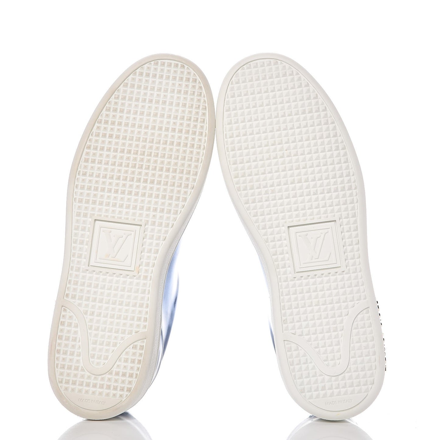 Metallic Calfskin Frontrow Sneakers 36 Blue