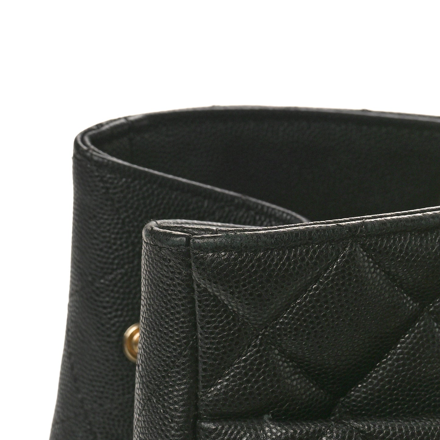 Caviar Quilted Large Shopping Tote Black