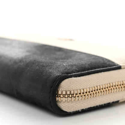 Chanel Caviar Iridescent Calfskin Long Duo Zip Around Wallet Light Gold Black 10 of 13