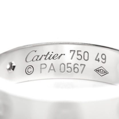 Cartier 18K White Gold Diamond 4mm LOVE Wedding Band Ring 49 4.75 4 of 5