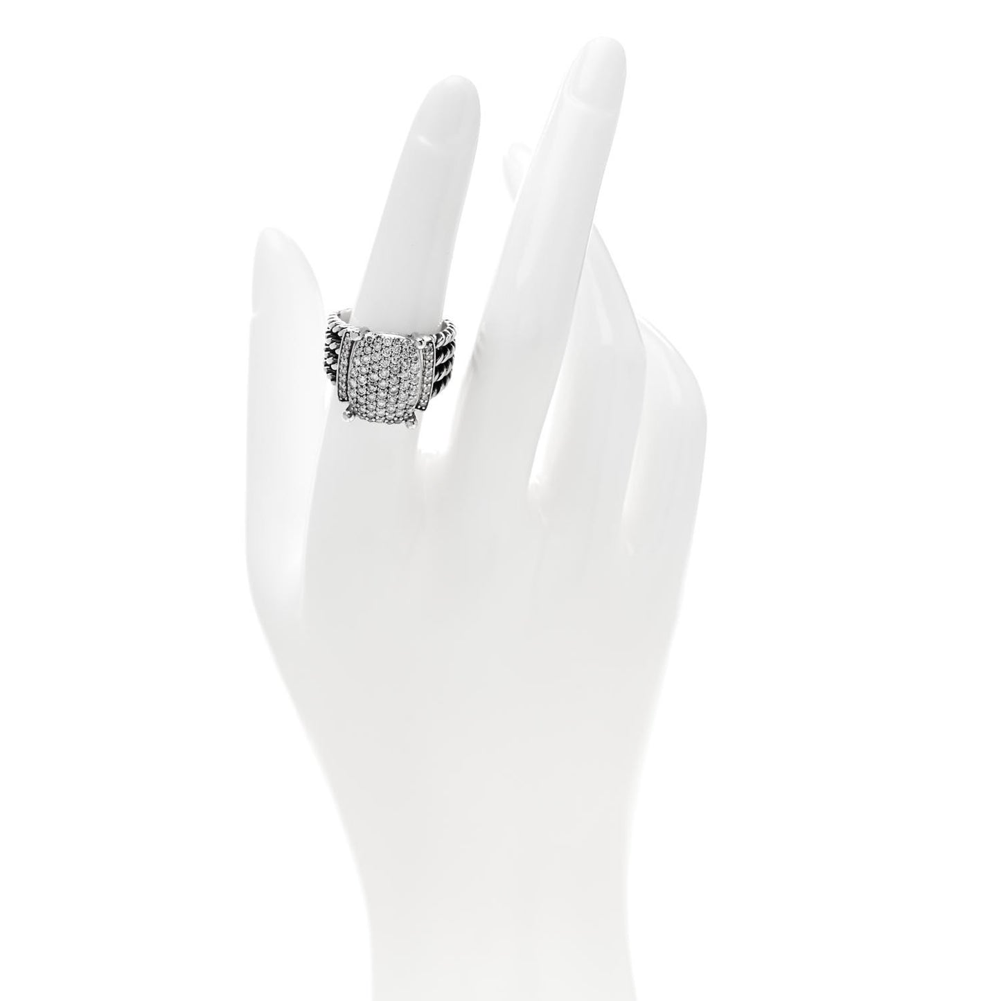 Sterling Silver Diamond 16mm Wheaton Ring 54 6.75