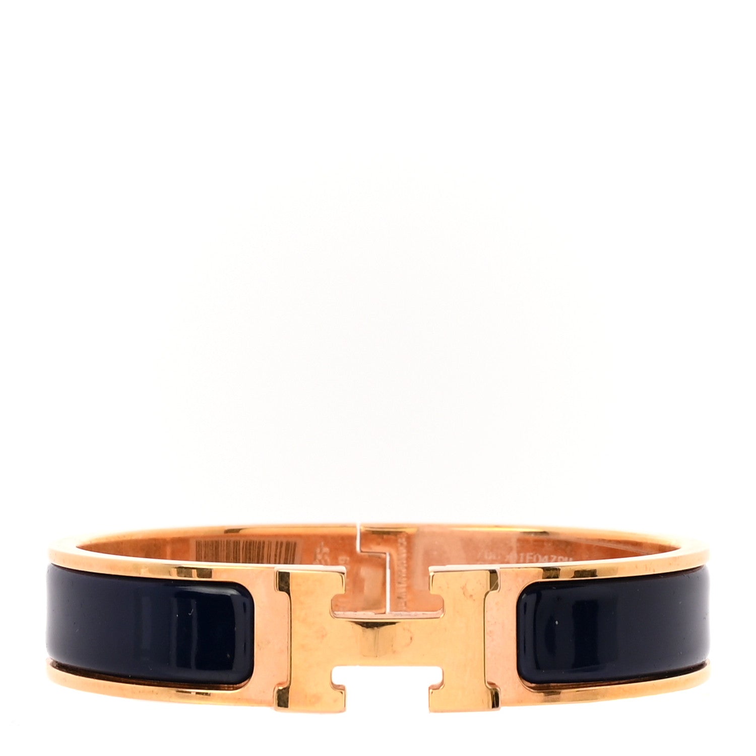 Hermes Enamel Narrow Clic Clac H Bracelet PM Bleu Abysse 1 of 5