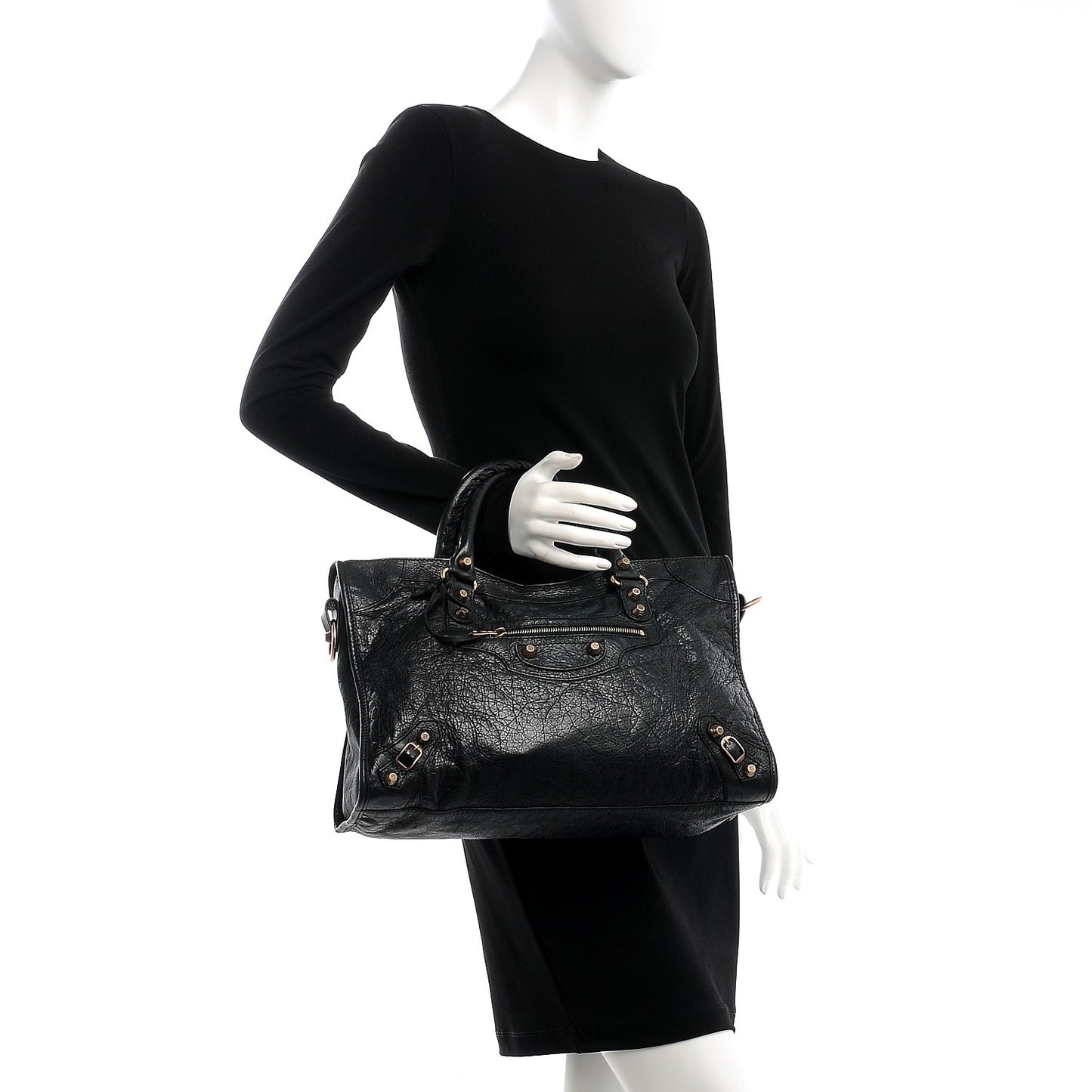 Agneau Giant 12 Rose Gold Hardware City Black