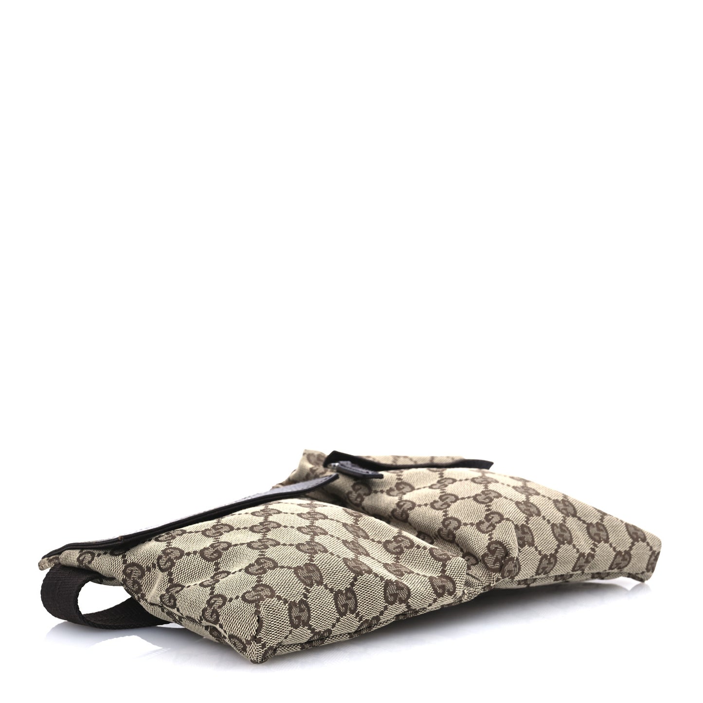 GG Monogram Double Pocket Belt Bag Dark Brown