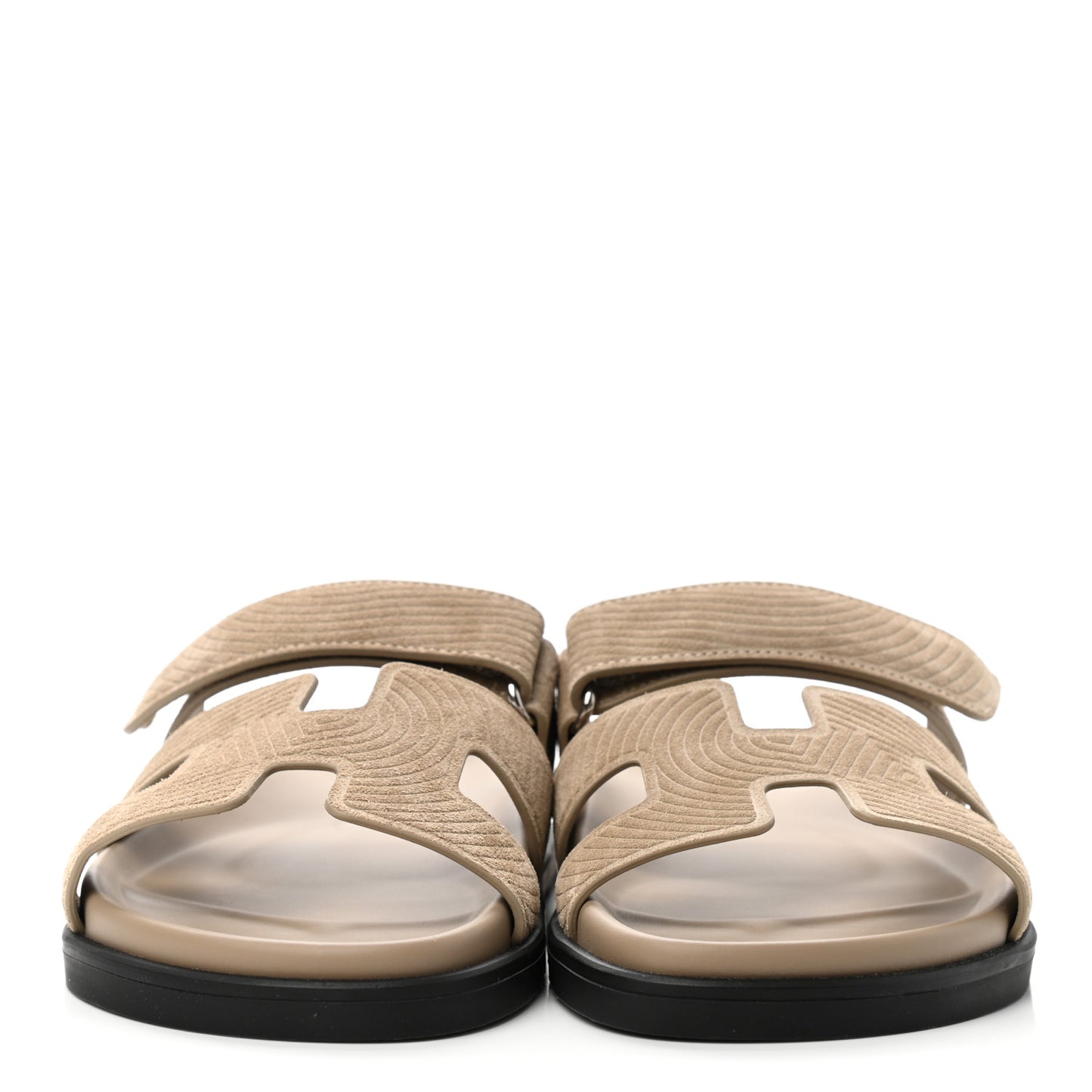 Suede Goatskin Chaine d'Ancre Womens Chypre Sandals 37 Beige Sable
