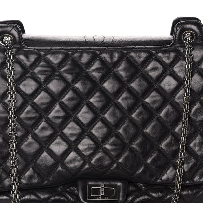 Chanel Metallic Calfskin Quilted XL Accordion Reissue Flap Black 15 of 15