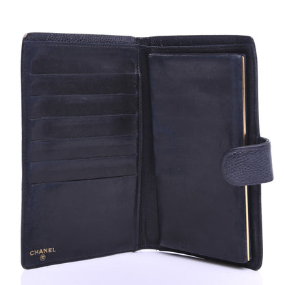 Chanel Caviar Timeless CC French Wallet Navy Blue 5 of 7