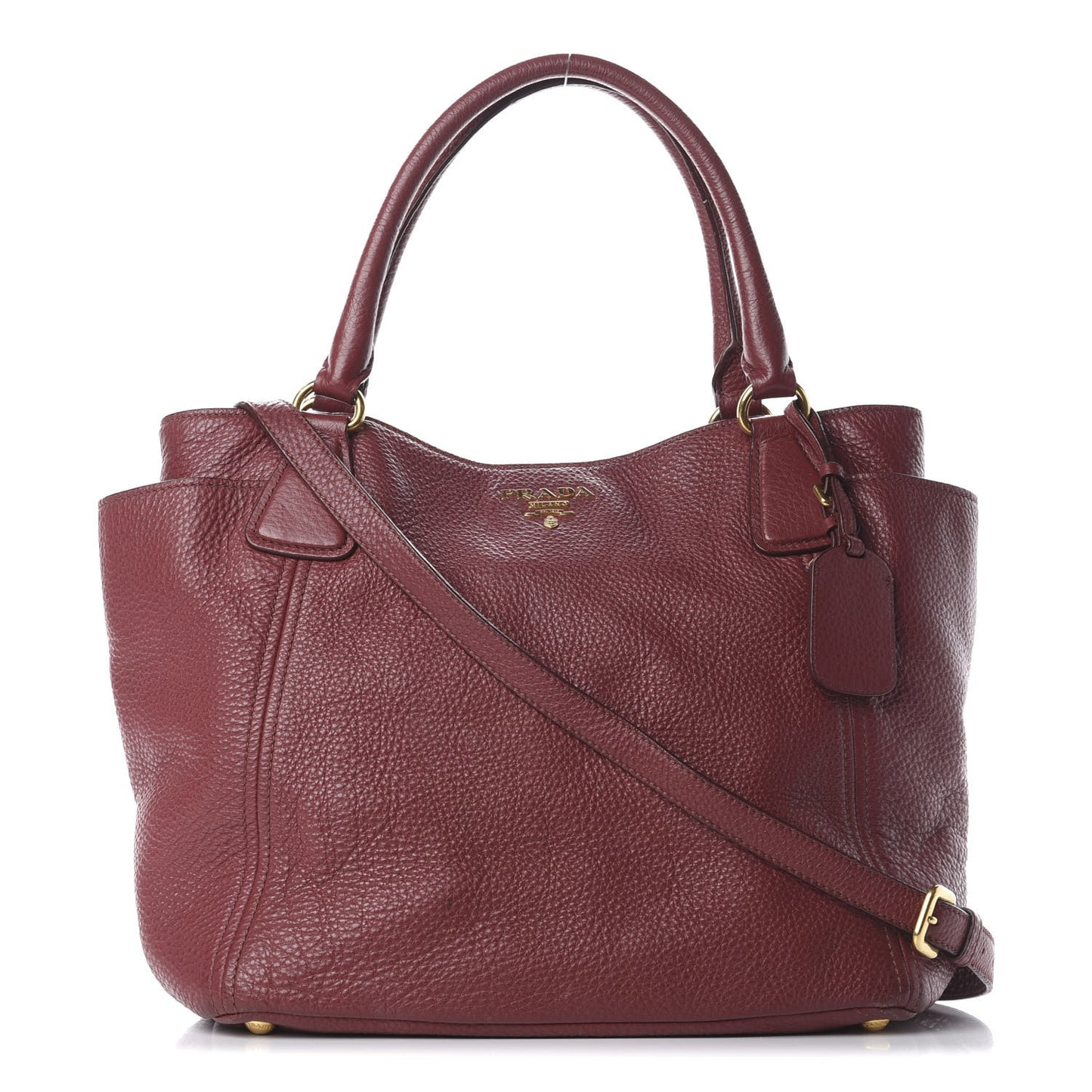 Vitello Daino Side Pocket Tote Rubino