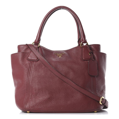 Prada Vitello Daino Side Pocket Tote Rubino 1 of 15