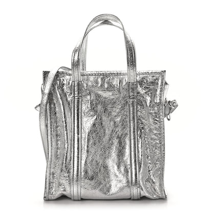 Balenciaga Metallic Calfskin S Bazar Shopper Tote Silver Hardware 1 of 11
