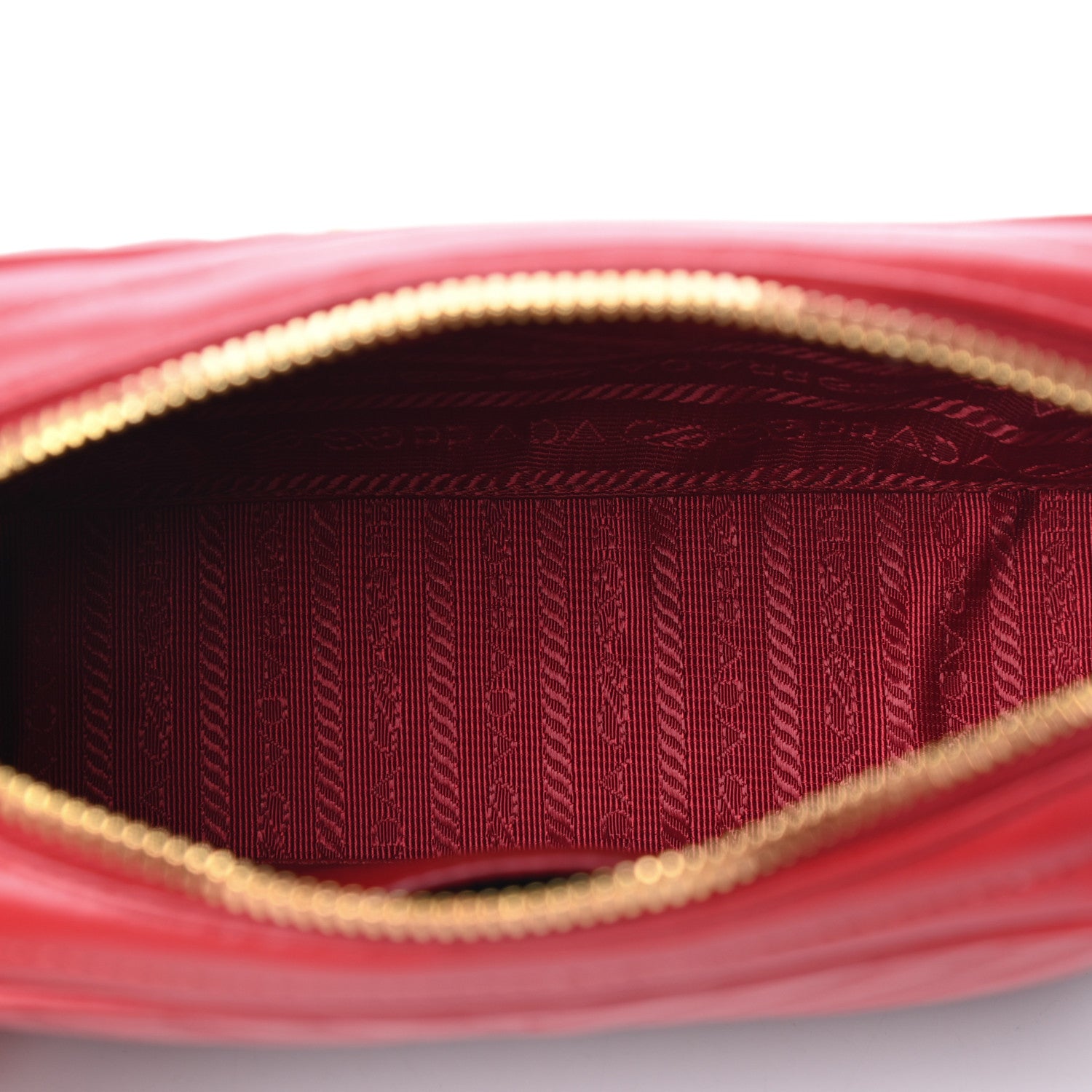 Prada Soft Calfskin Bandoliera Crossbody Bag Fuoco 5 of 10