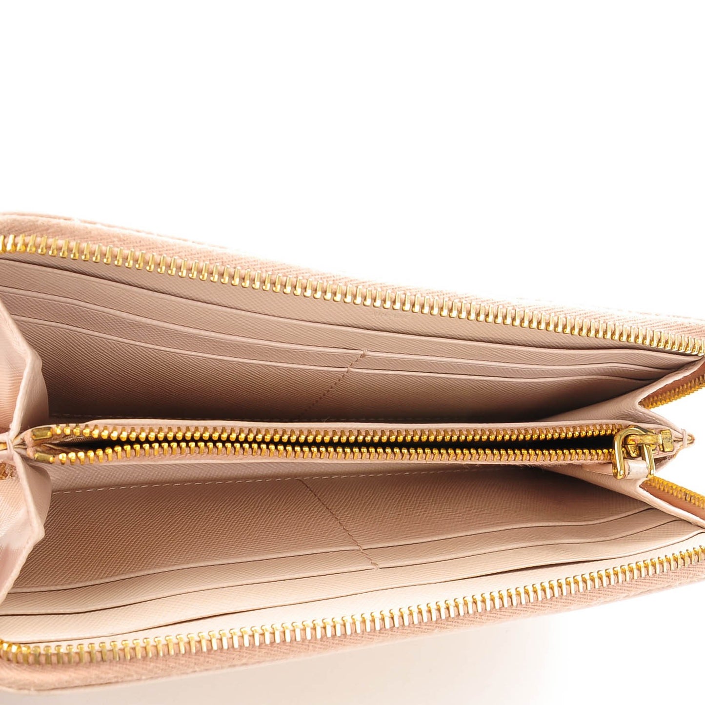 Saffiano Metal Zip Around Wallet Cammeo