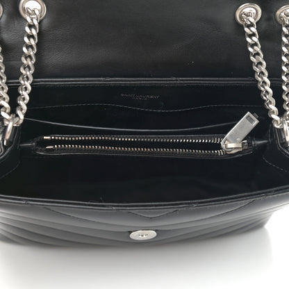 Saint Laurent Calfskin Y Quilted Monogram Small Loulou Chain Satchel Black 5 of 9
