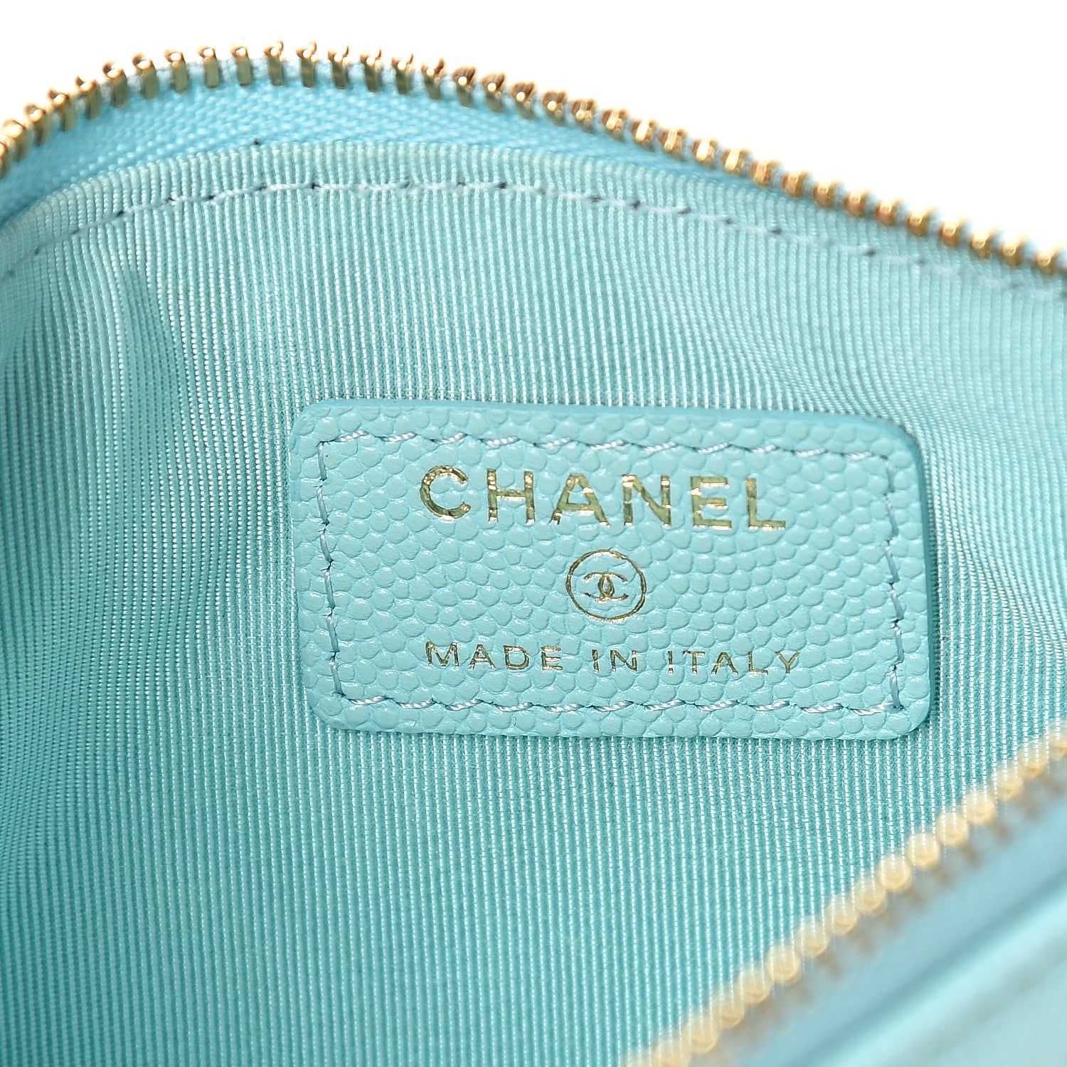 Chanel Caviar Quilted Small Cosmetic Case Light Blue 5 of 6