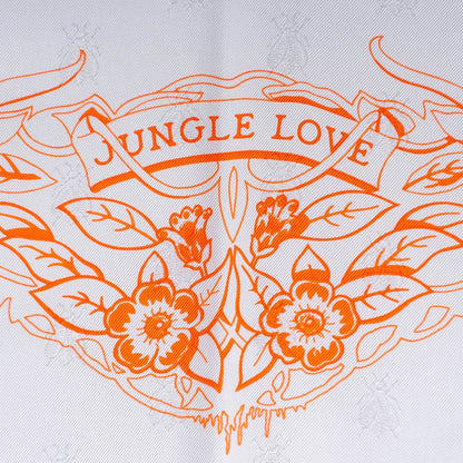 Hermes Silk Jungle Love Scarf 90 Blanc Orange 4 of 9