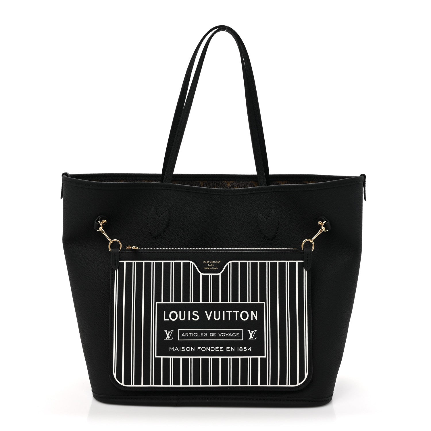 Louis Vuitton Monogram Calfskin Neo Neverfull Inside Out MM Black 4 of 16