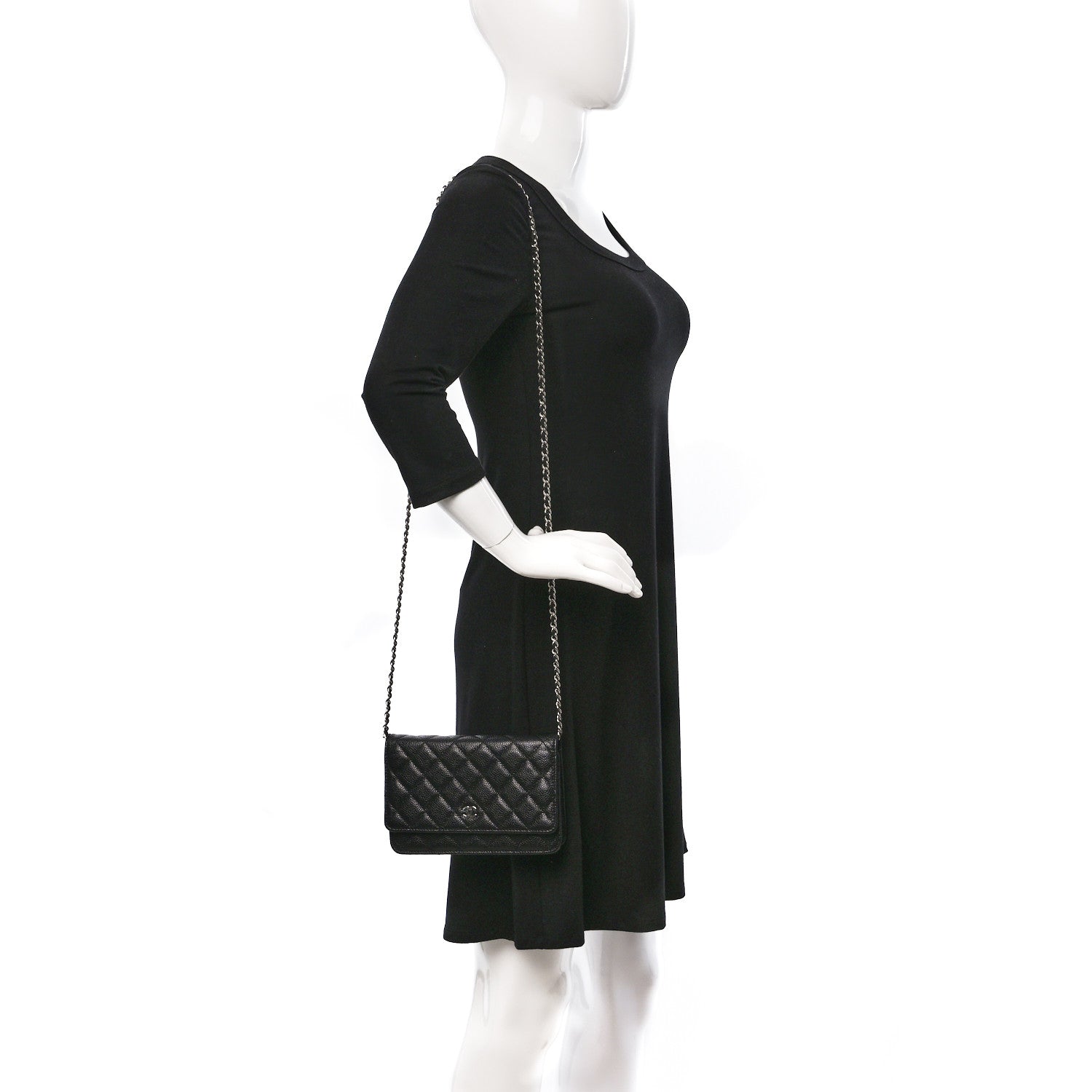 Chanel Caviar Quilted Wallet on Chain WOC Black 2 of 10