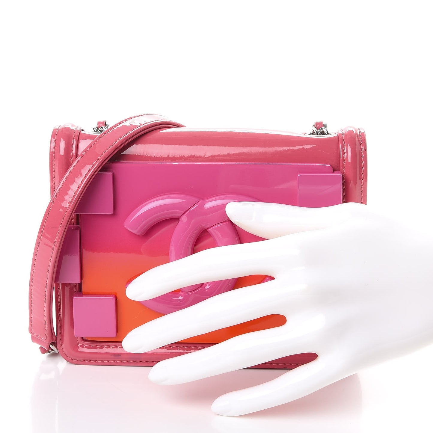 Plexiglass Patent Mini Boy Brick Flap Orange Pink