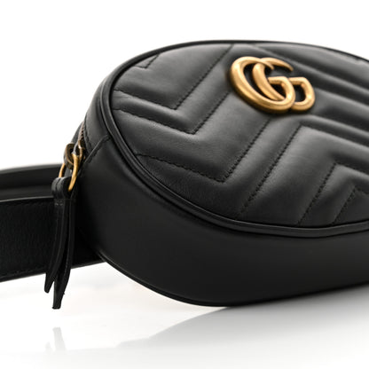 Gucci Calfskin Matelasse GG Marmont Belt Bag 85 34 Black 9 of 10