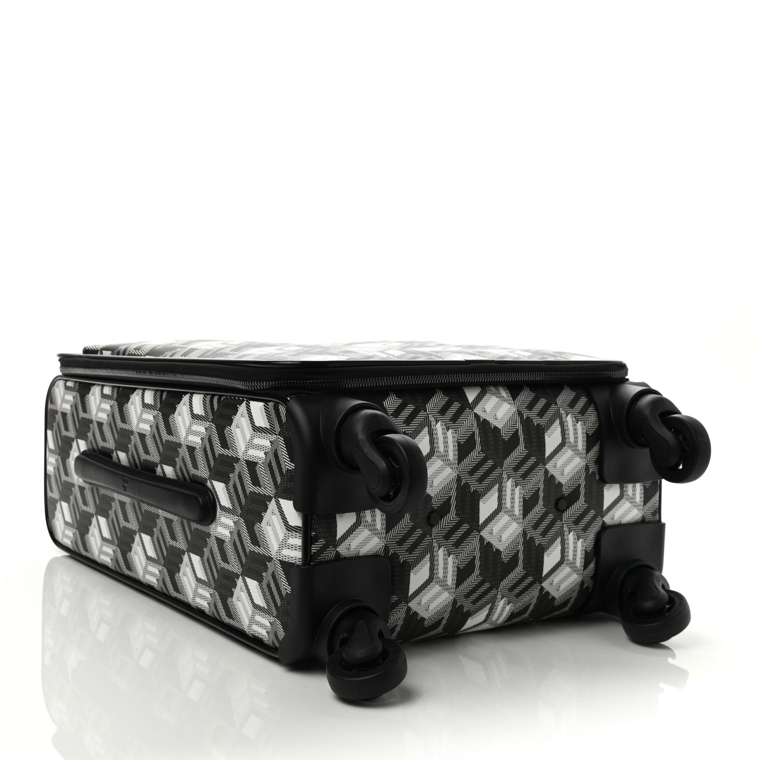 MCM Canvas Monogram Small Cabin Traveler Trolley Suitcase Black White 3 of 9