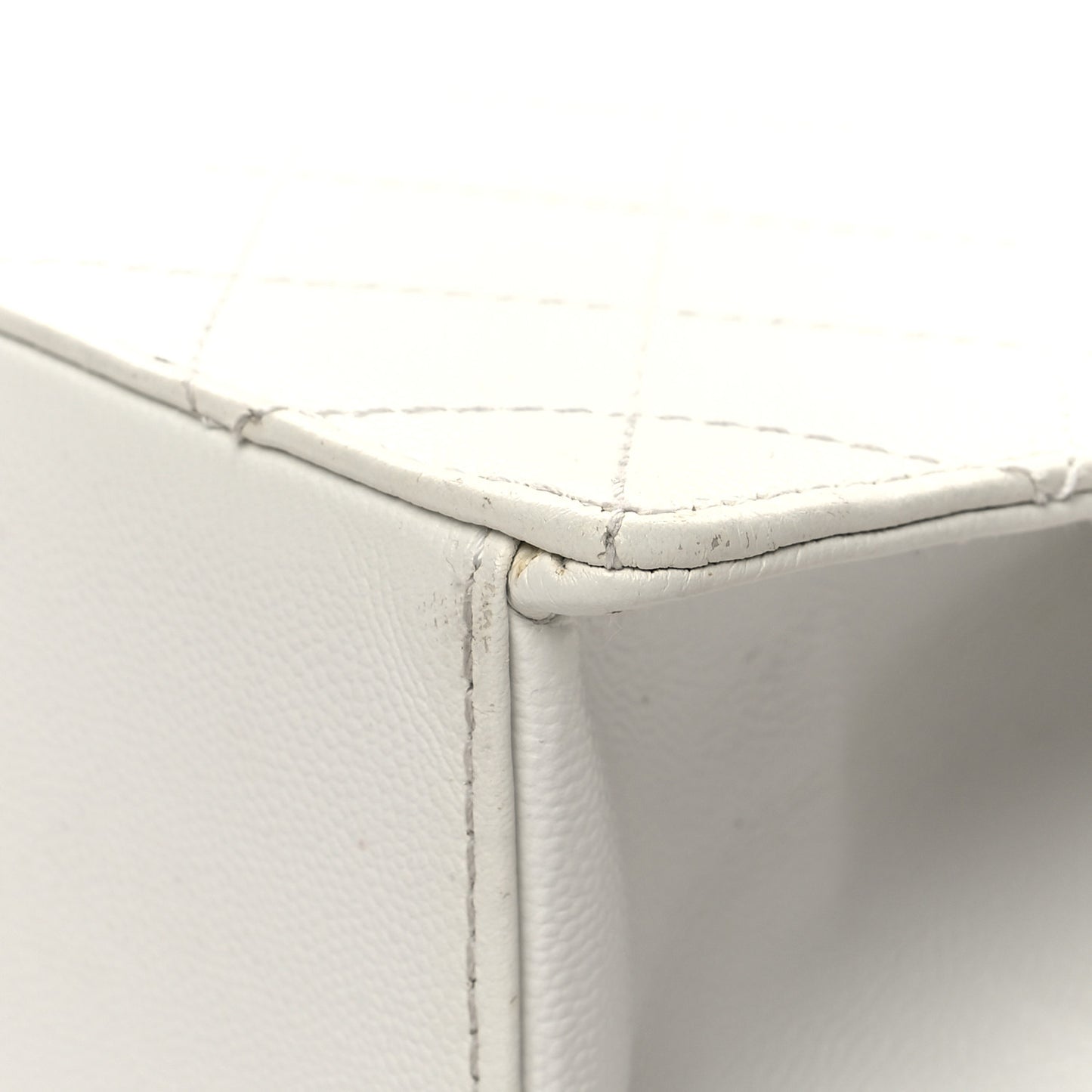 Caviar Quilted Envelope Flap White