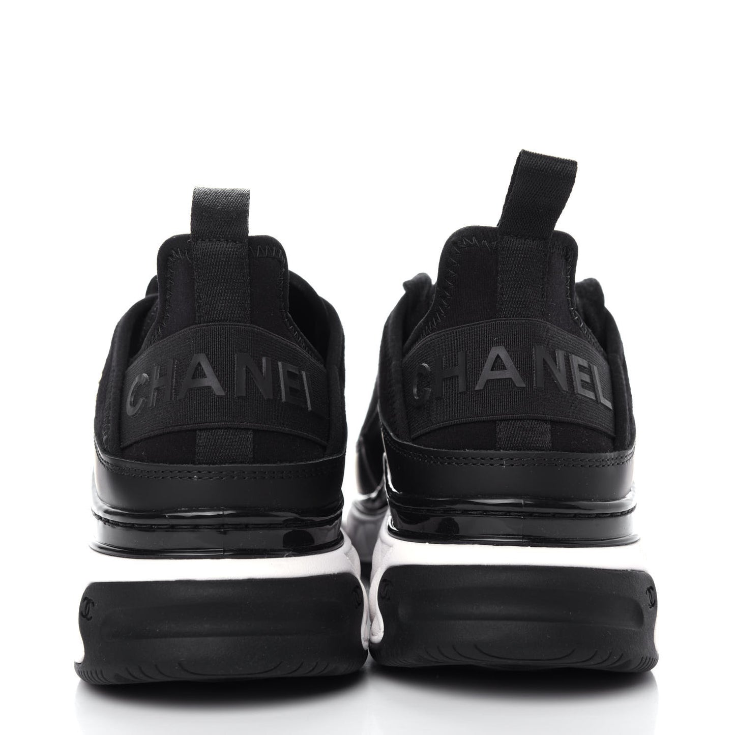 Velvet Calfskin Mixed Fibers CC Sneakers 38 Black
