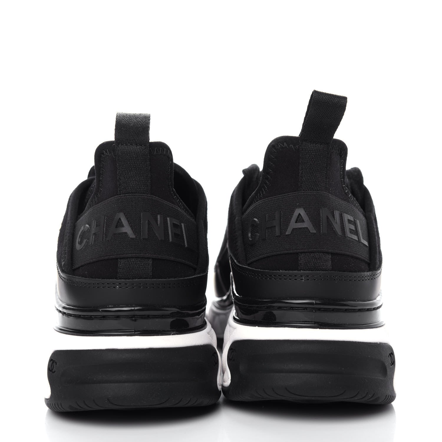 Chanel Velvet Calfskin Mixed Fibers CC Sneakers 38 Black 7 of 11