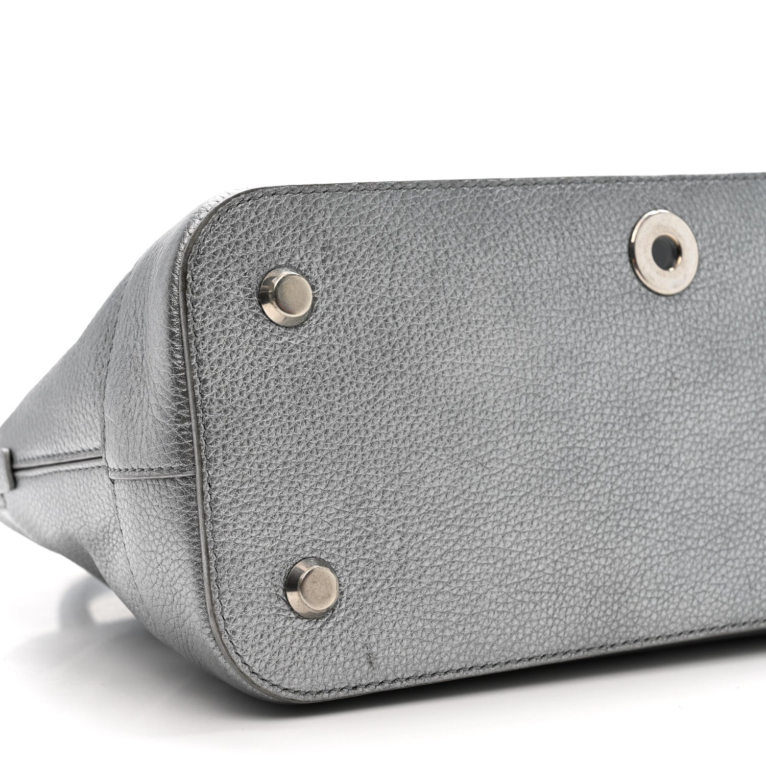 Balenciaga Metallic Calfskin LED Logo Projector Top Handle Bag Silver 10 of 17