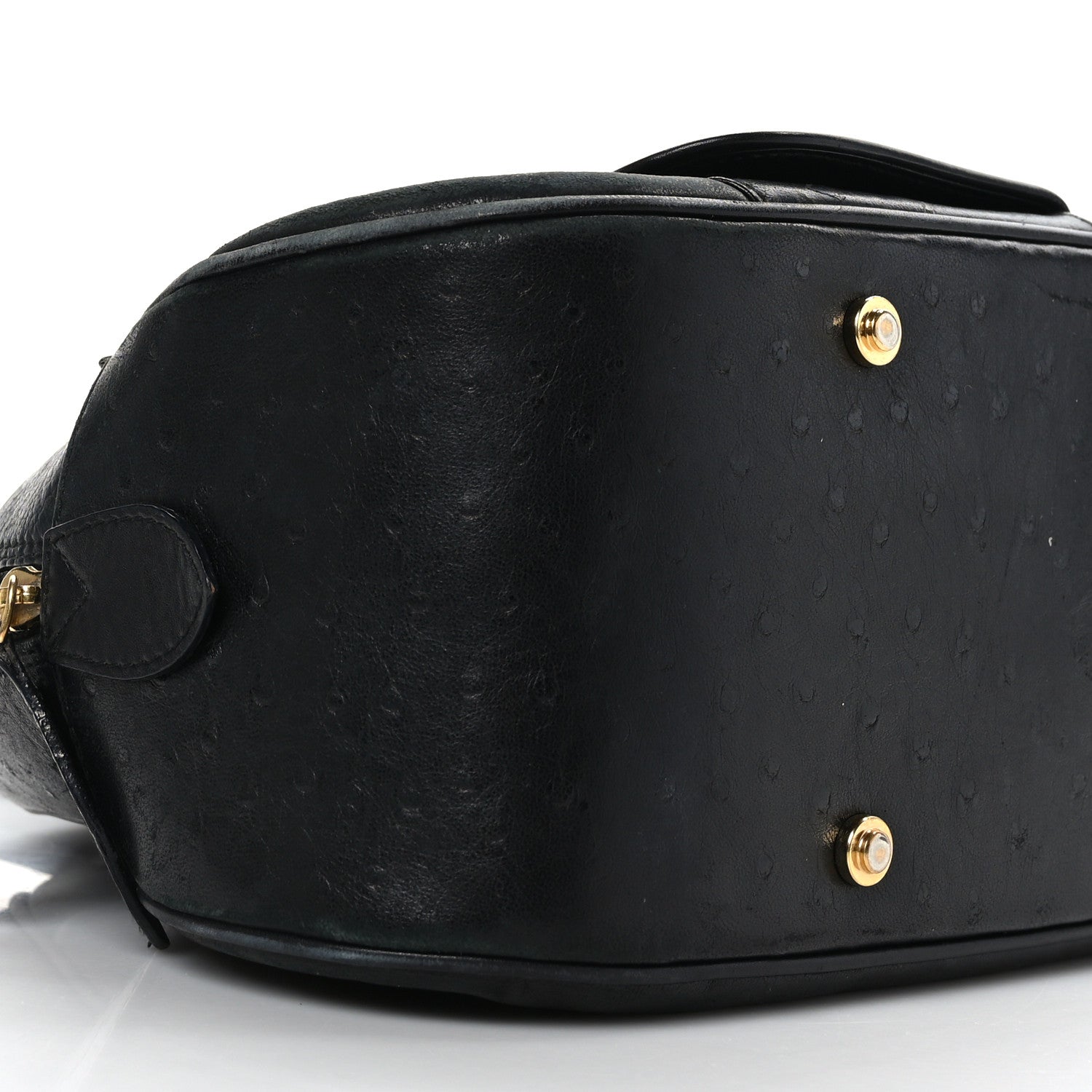 Christian Dior Ostrich Saddle Bowler Black 8 of 9