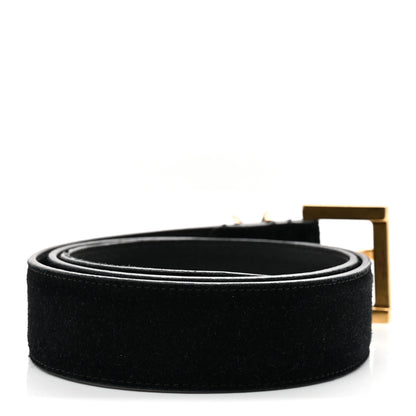 Saint Laurent Suede Monogram Cassandre Belt 75 30 Black 2 of 6