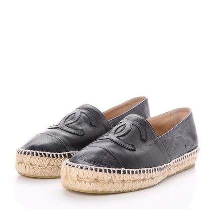 Chanel Lambskin CC Cap Toe Espadrilles 39 Black 3 of 11