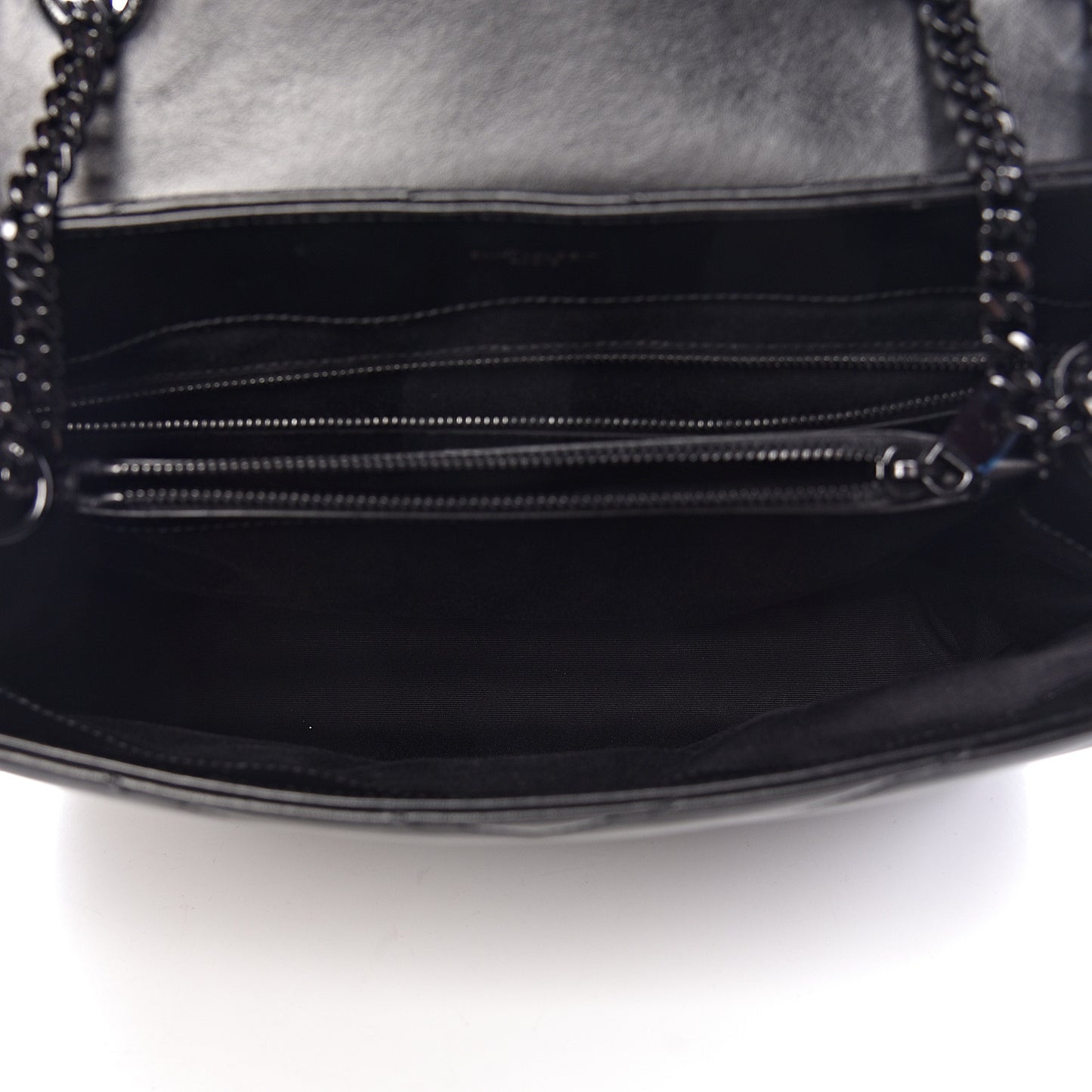 Calfskin Y Quilted Monogram Medium Loulou Chain Satchel Black