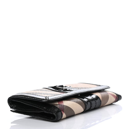 Burberry Patent Nova Check Penrose Wallet Black 3 of 4