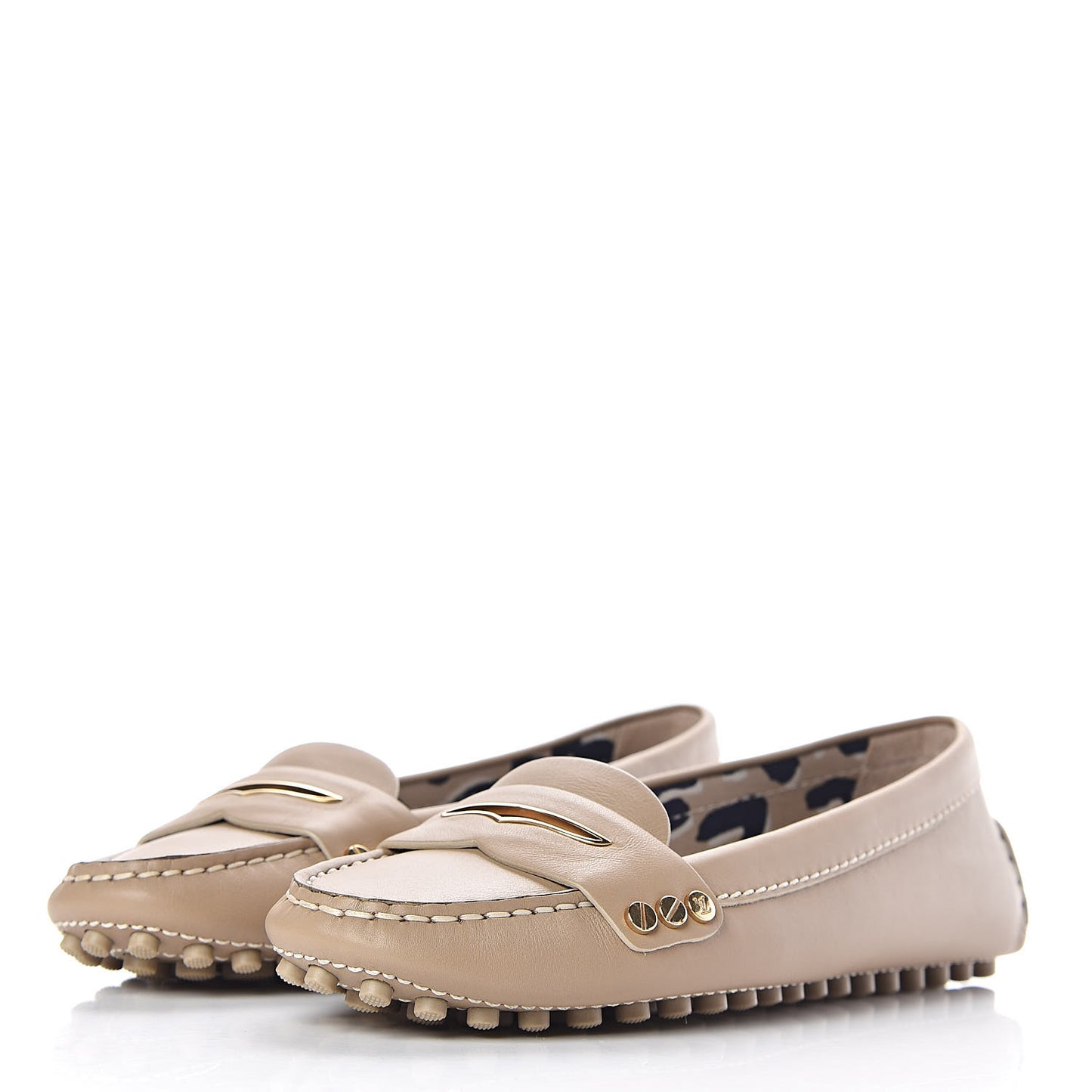 Calfskin Loafers 35 Beige