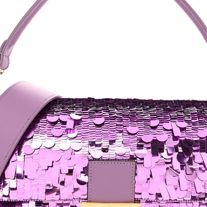Fendi Sequin Paillettes Shiny Nappa Sex and the City Baguette Agapanto 7 of 9