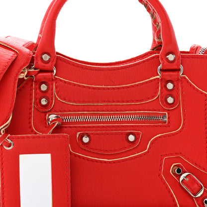Balenciaga Supple Grained Calfskin Classic Silver Hardware Highlight Mini City Rouge Fraise 9 of 13