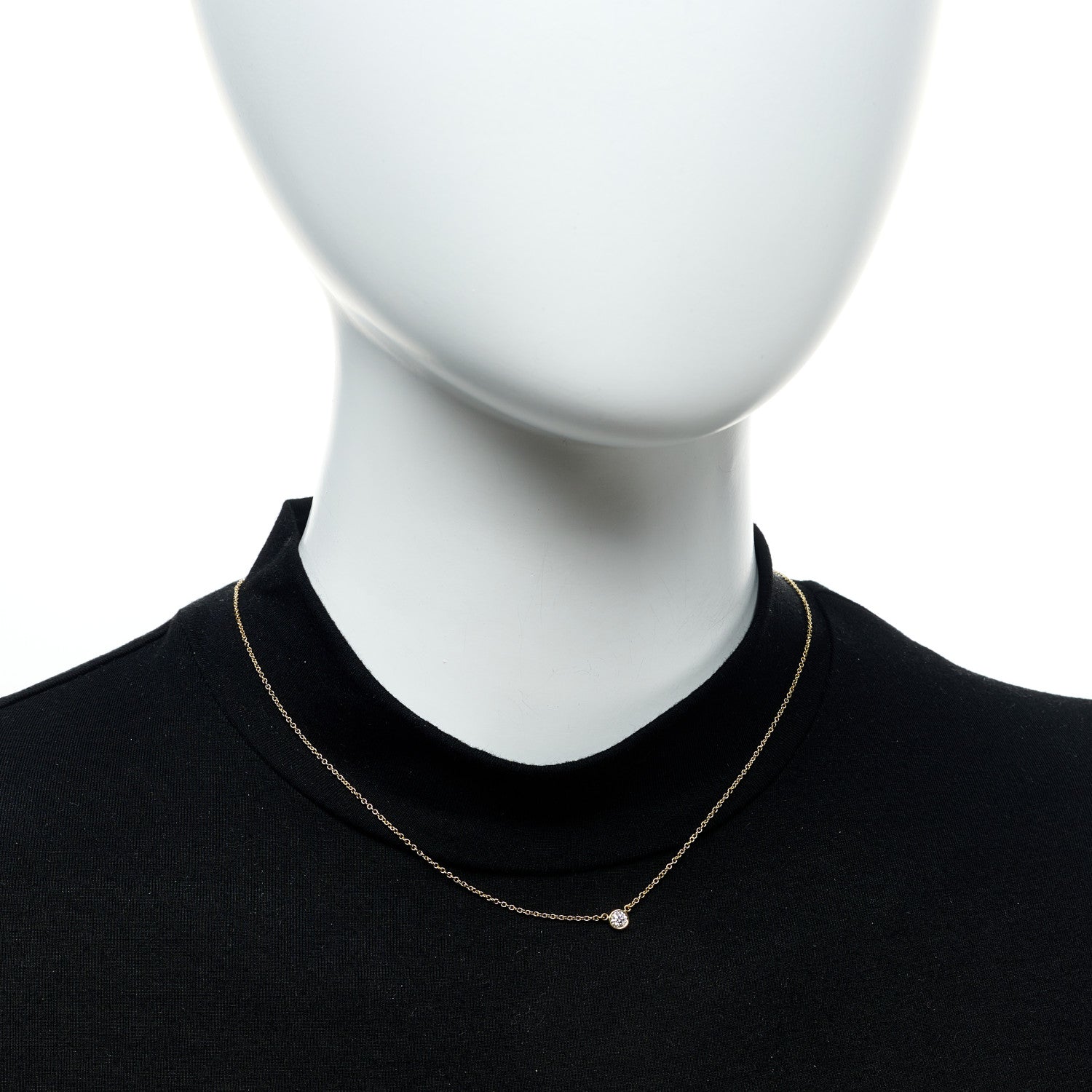 Tiffany 18K Yellow Gold Diamond .17ct Elsa Peretti Diamonds by the Yard Pendant Necklace 2 of 5
