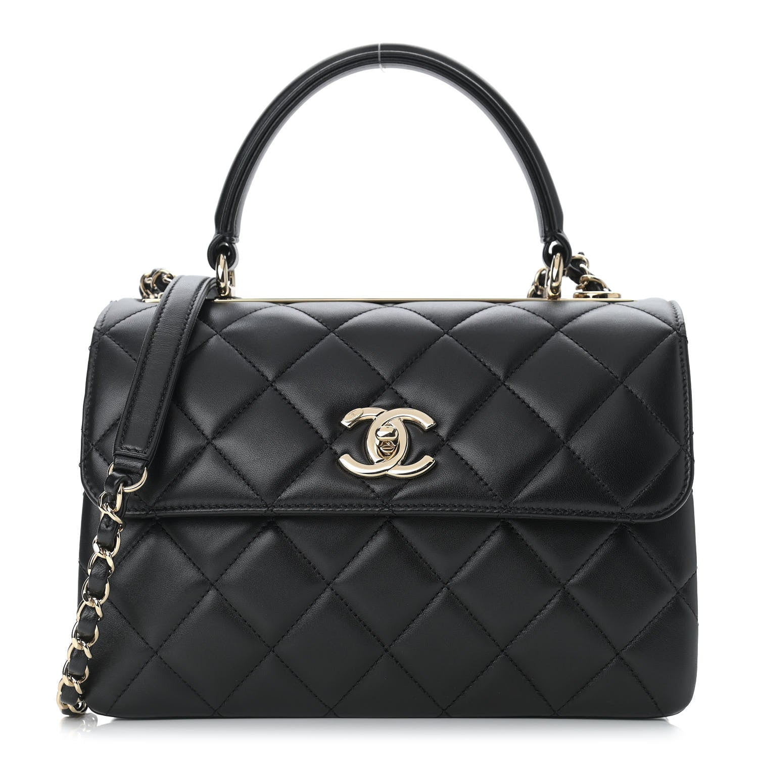Chanel Lambskin Quilted Small Trendy CC Dual Handle Flap Bag Black 1 of 9