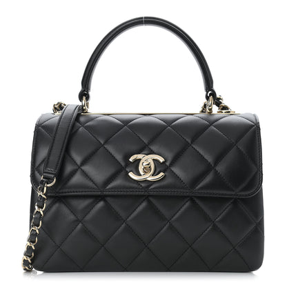 Chanel Lambskin Quilted Small Trendy CC Dual Handle Flap Bag Black 1 of 9
