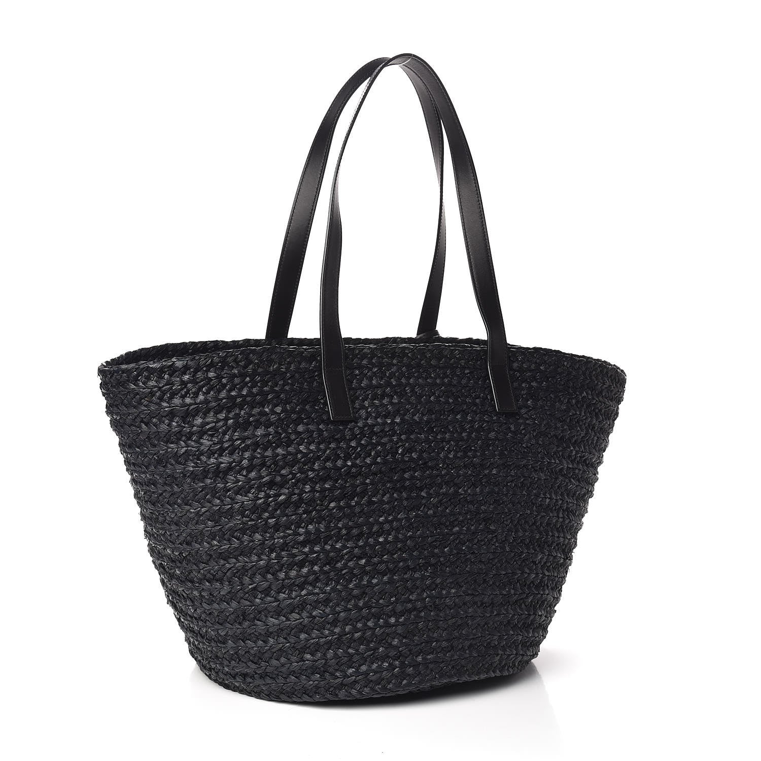 Saint Laurent Raffia Medium Panier Bag Black 3 of 10