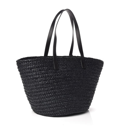 Saint Laurent Raffia Medium Panier Bag Black 3 of 10