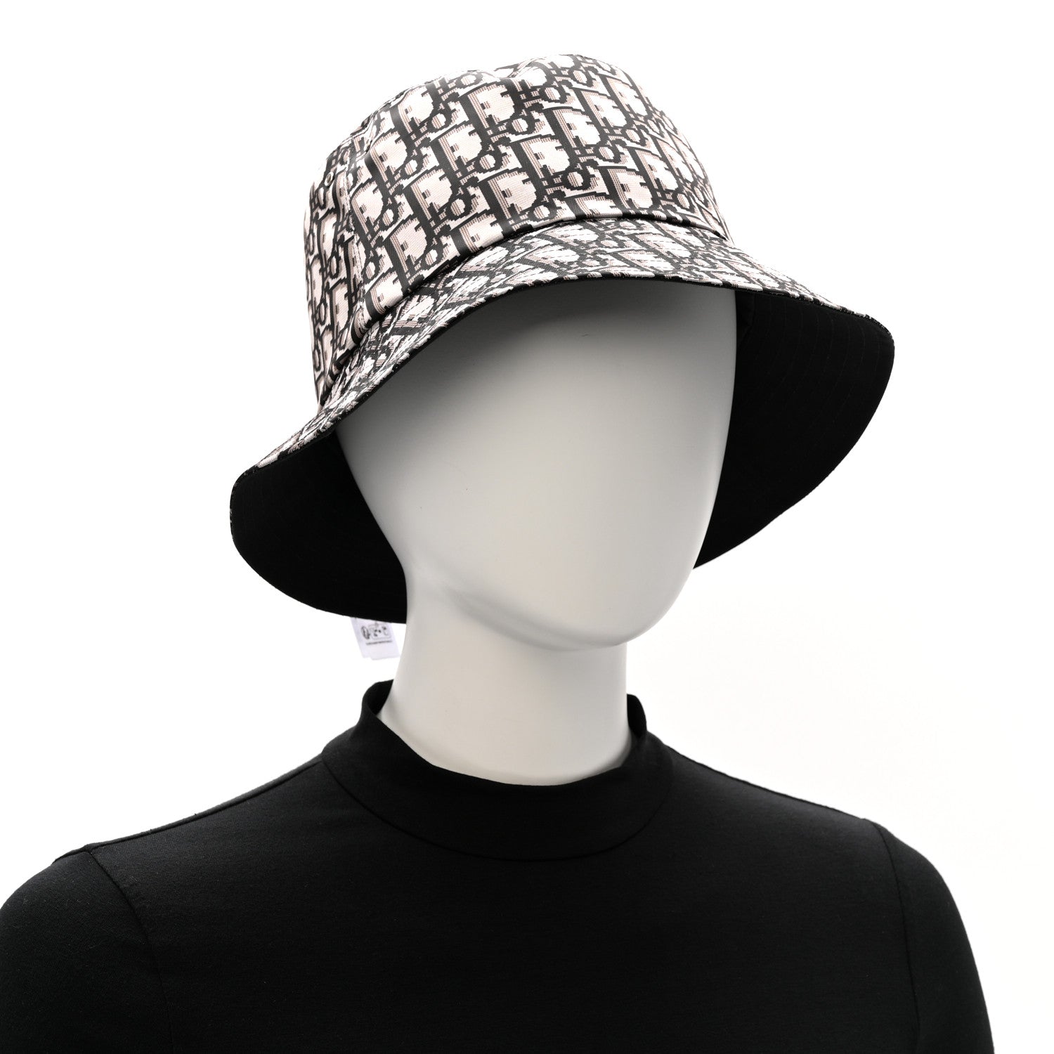 Christian Dior Oblique Reversible Teddy-D Brim Bucket Hat 59 Black 4 of 14