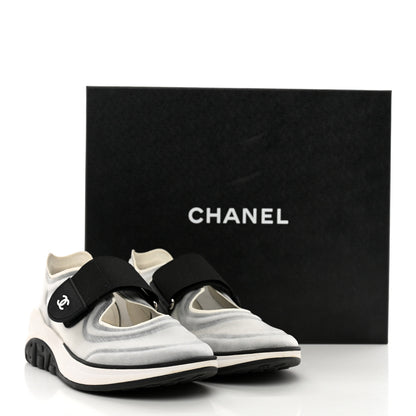 Chanel Mesh Lycra CC Sneakers 35 White Black 8 of 8