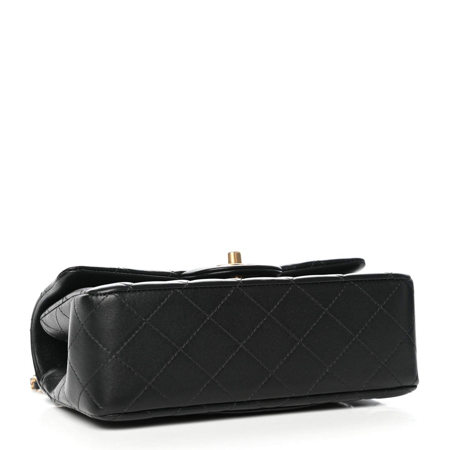 Chanel Lambskin Quilted Mini Top Handle Rectangular Flap Black 4 of 11