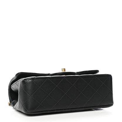 Chanel Lambskin Quilted Mini Top Handle Rectangular Flap Black 4 of 11