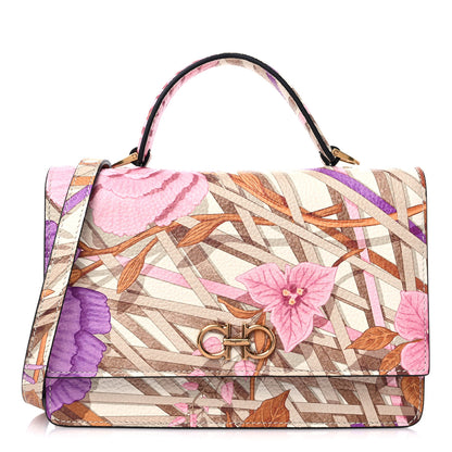 Salvatore Ferragamo Printed Hammered Calfskin Gancini Minibag Multicolor 1 of 9