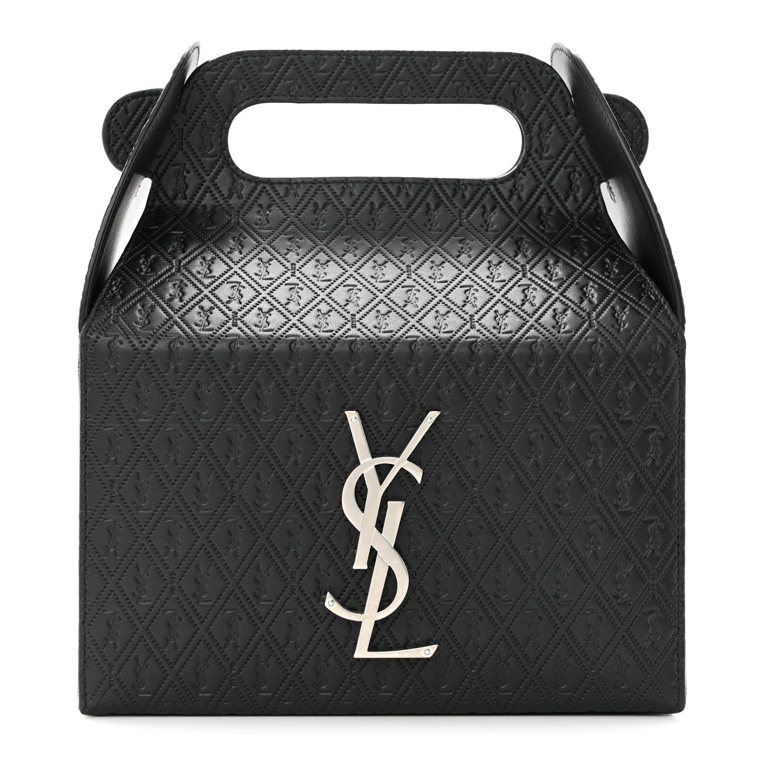 Saint Laurent Calfskin Monogram Take Away Box Black 1 of 11